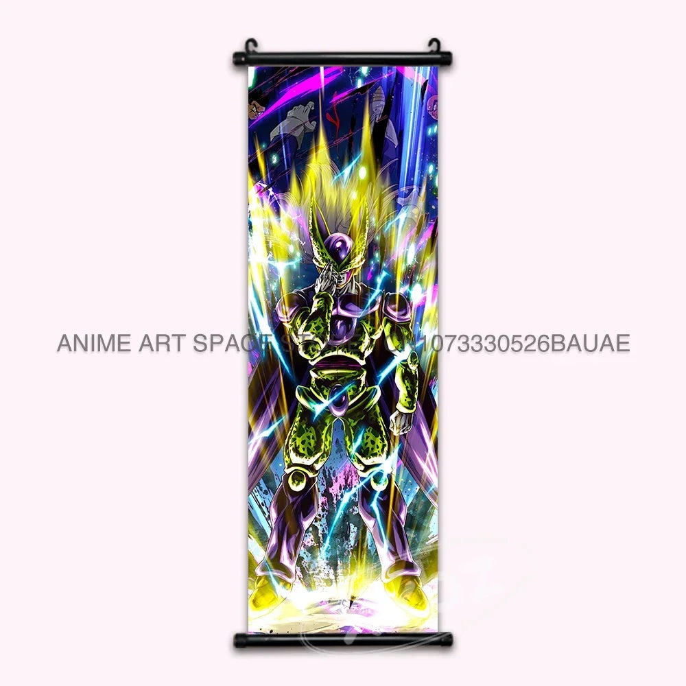 Dragon Ball Z Hanging Paintings Room Decorative Poster Anime Saiyan Scrolls Picture Wall Art