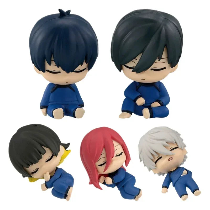 5-teiliges Blue Lock Schlaffiguren-Set – Isagi Yoichi, Chigiri Hyoma, Rin Itoshi, Nagi Seishiro PVC-Sammelspielzeug