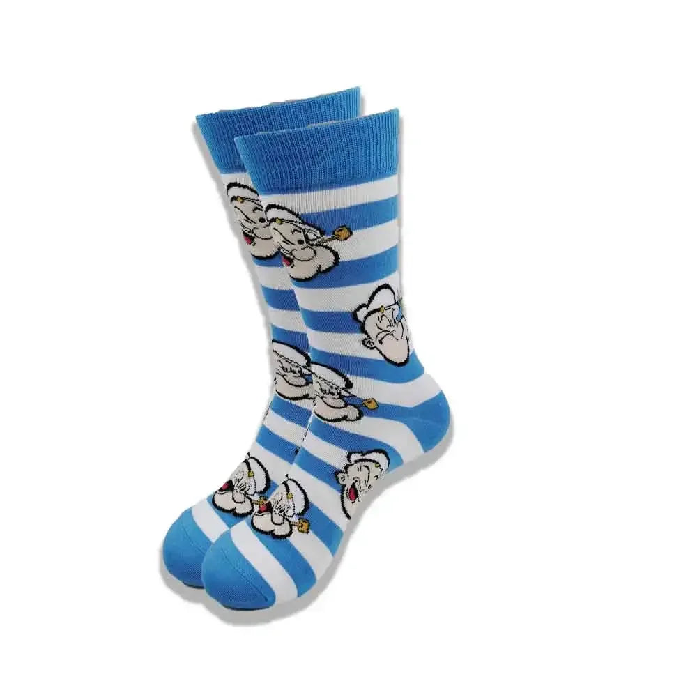Neue lustige Cartoon-Anime-Socken – 200-Nadel-Baumwolle, atmungsaktiver Hip-Hop-Stil für Männer und Frauen