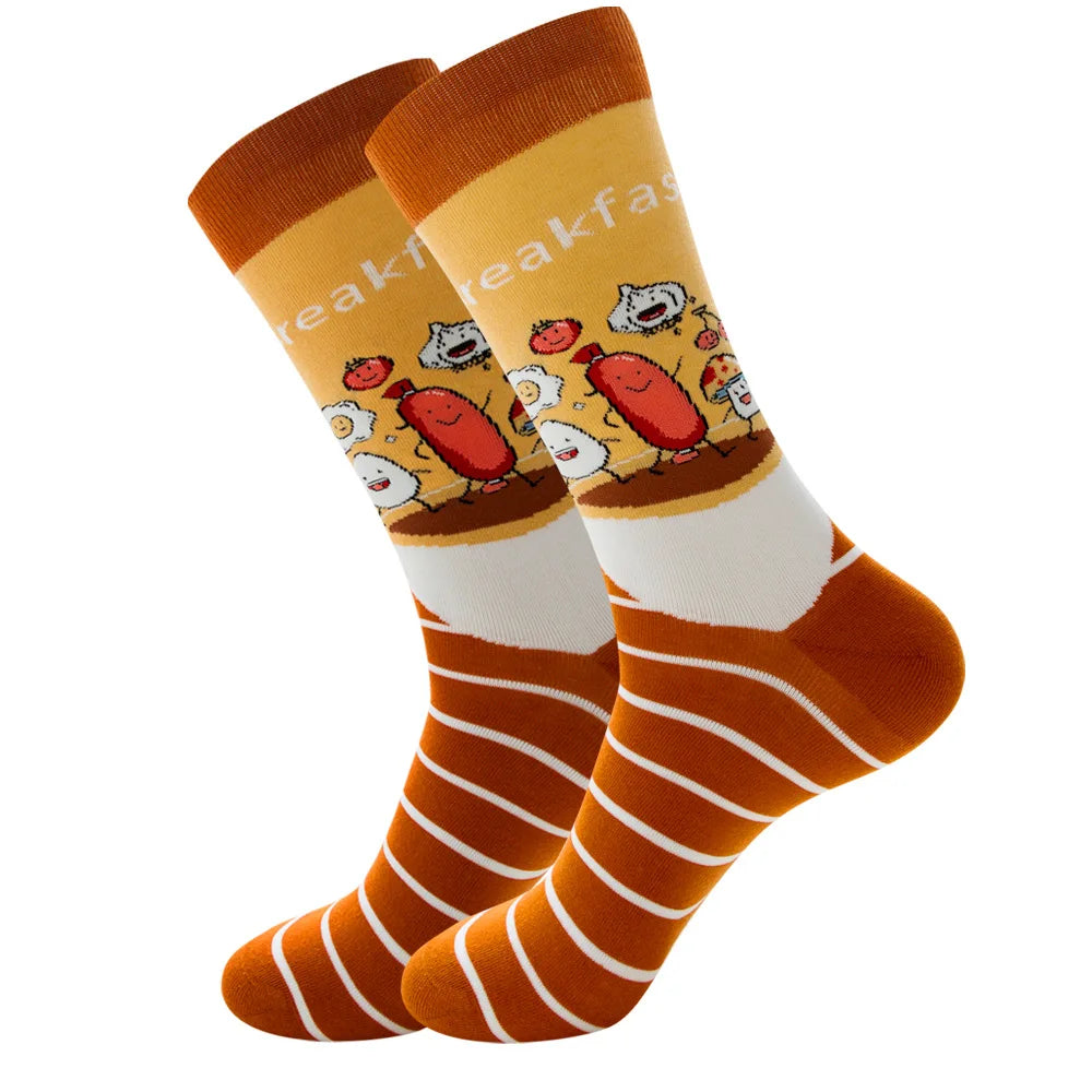 Neuartige Cartoon-Socke aus gekämmter Baumwolle, lustige Crew-Hip-Hop-Socken, dicke lange Socken