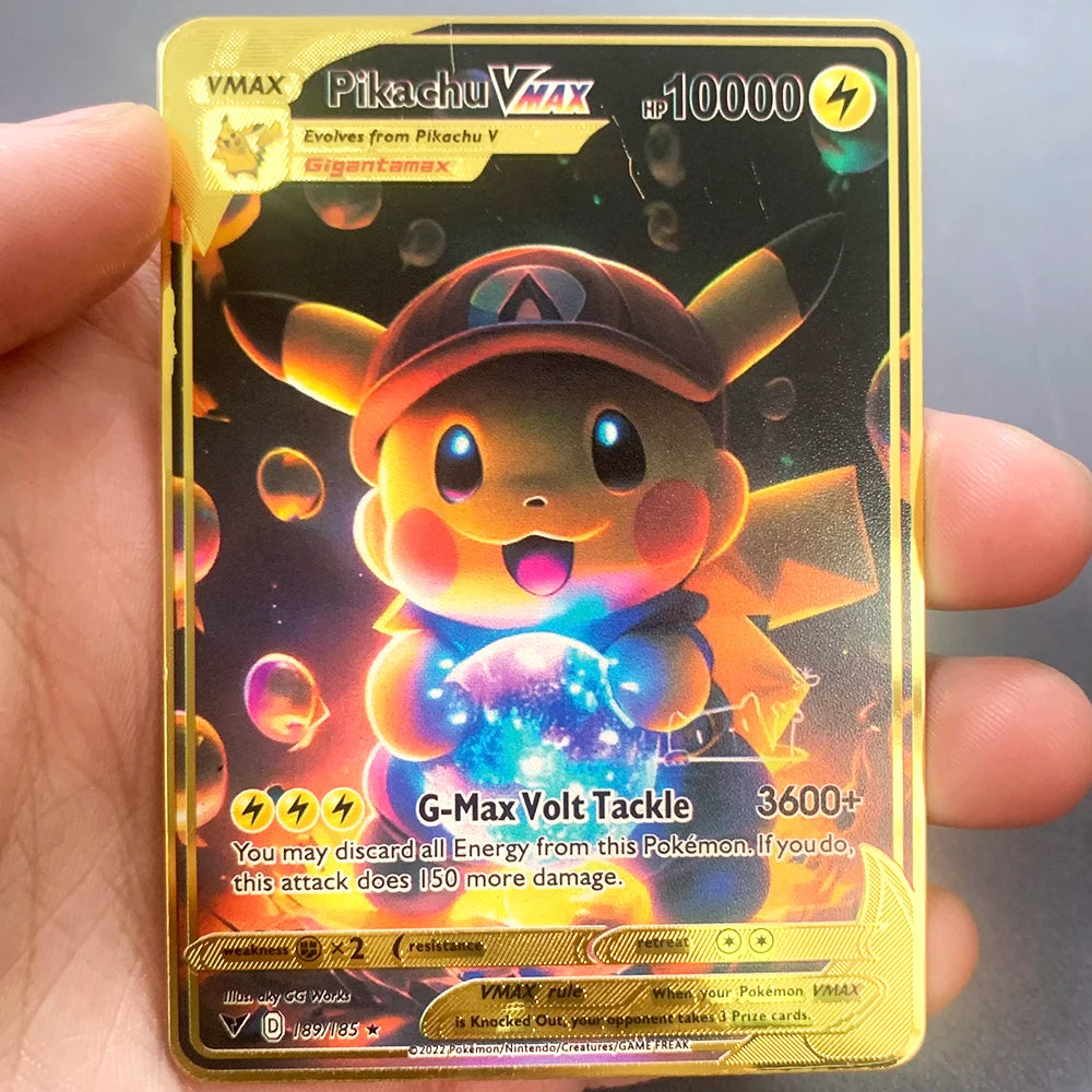 Pokemon Metall Karte 10000 Punkte Arceus Charizard Raichu Super Karte Goldene Englisch Anime Sammlung Karten