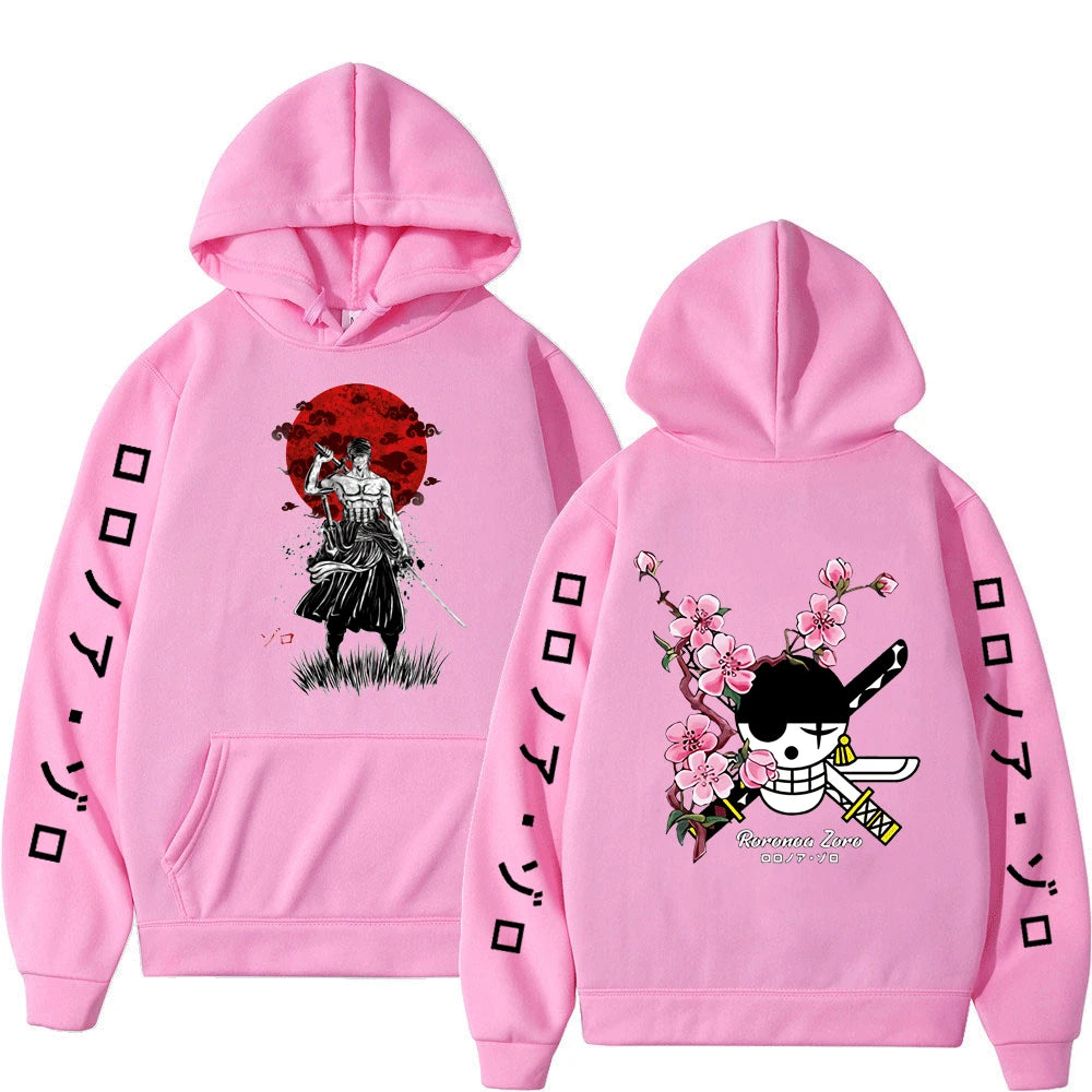Unisex Japanischer Anime One Piece Hoodie Sweatshirt Lässige Mode Luffy Roronoa Zoro Sanji Harajuku Hoodies für Männer und Frauen
