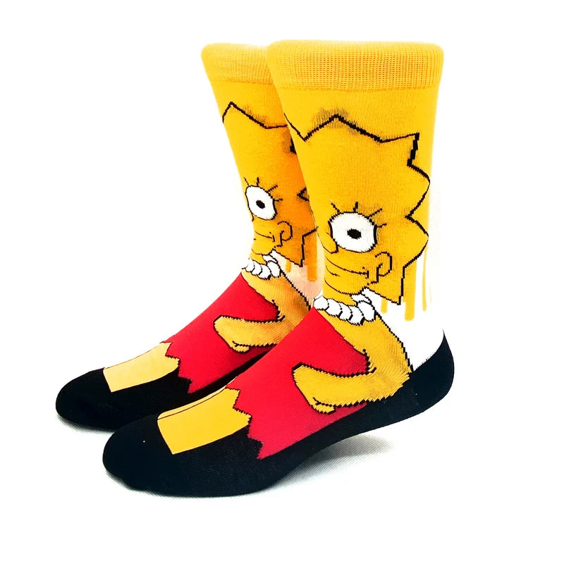 1 Pair Harajuku The Simpsons Autumn Socks Anime
