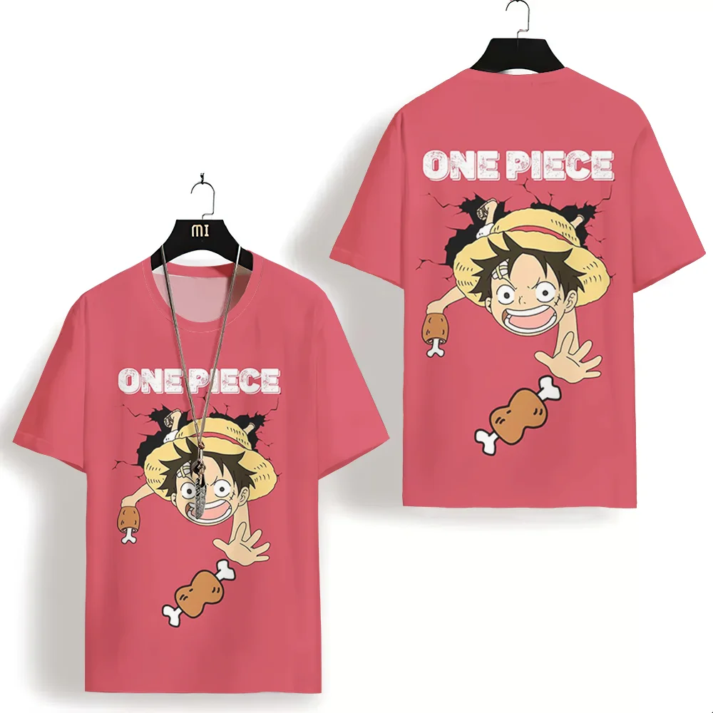 MINISO One Piece T-Shirt – Men’s 3D Cartoon Print Casual Oversized Anime Tee
