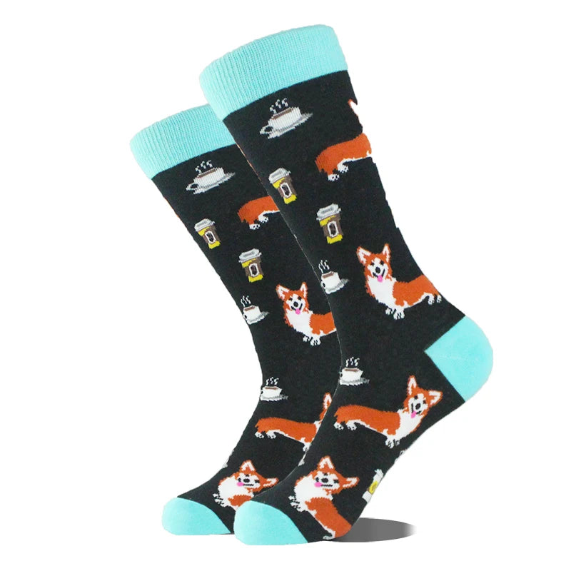 Design Ente Lustige Socken Männer Glücklich Musik Bier Zahn Panda Pinguin