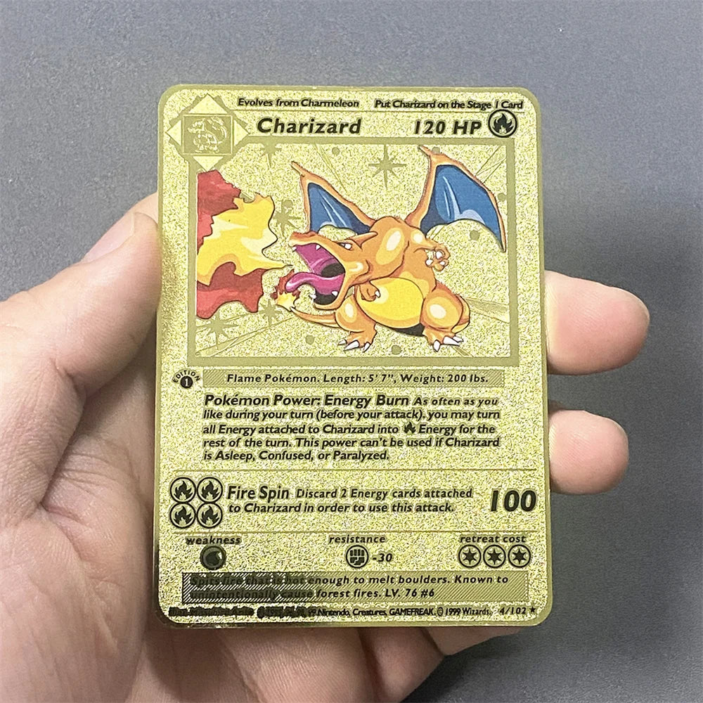 Pokemon Metall Karte 10000 Punkte Arceus Charizard Raichu Super Karte Goldene Englisch Anime Sammlung Karten