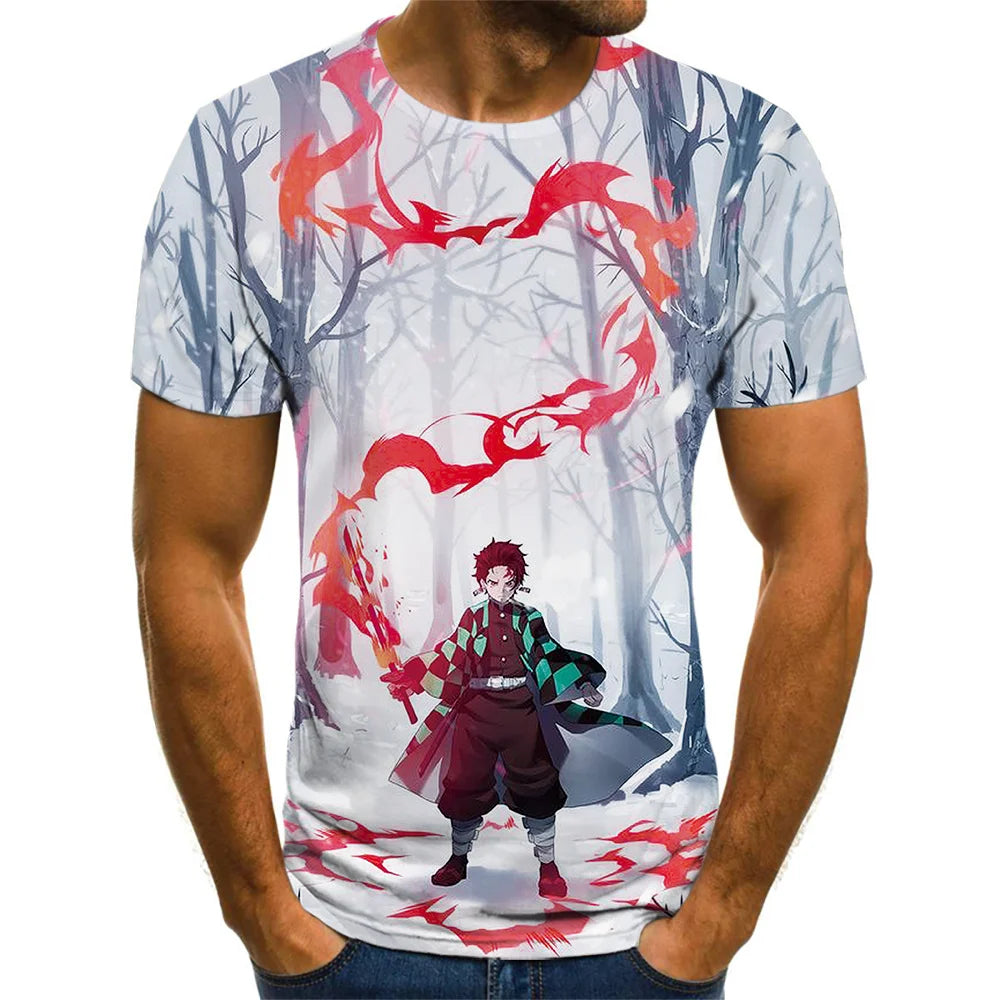 Demon Slayer 3D Print T-Shirt – Unisex Summer Fashion Casual Harajuku Streetwear