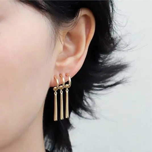 Boucles d'oreilles One Piece Zoro Anime – Bijoux de piercing triple pendentif faux cosplay