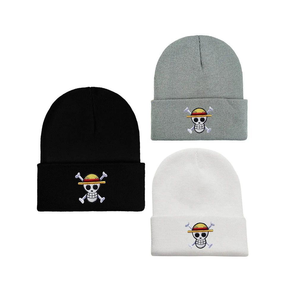 Luffy-Bucket-Hat – Modischer Unisex-Anime-Panamahut für Männer und Frauen, warme, lässige Bob-Cap für den Winter