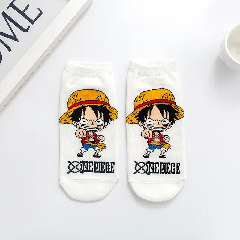 Chaussettes courtes Anime One Luffy Chopper en coton coloré et fin