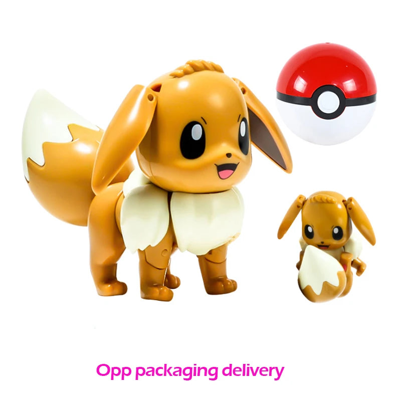 Verwandelnde Pokémon-Pokéball-Figuren – Pikachu, Glurak, Venusaurier, Blastoise, Mewtu, Gyarados, Solgaleo, Lunala und Evoli als Spielzeug