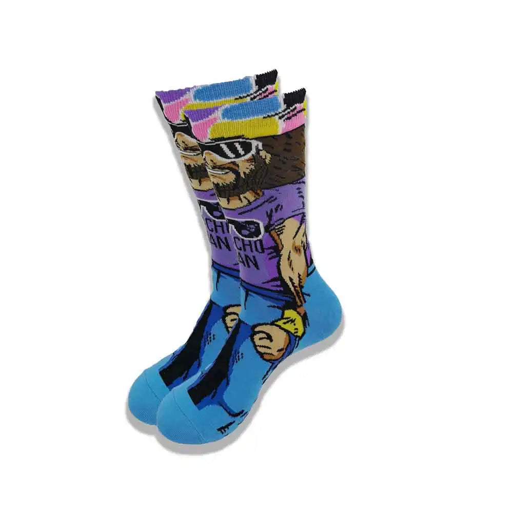 Lustige Socken mit Cartoon-Anime-Print – Personalisierter atmungsaktiver Baumwoll-Hip-Hop-Stil für Männer und Frauen