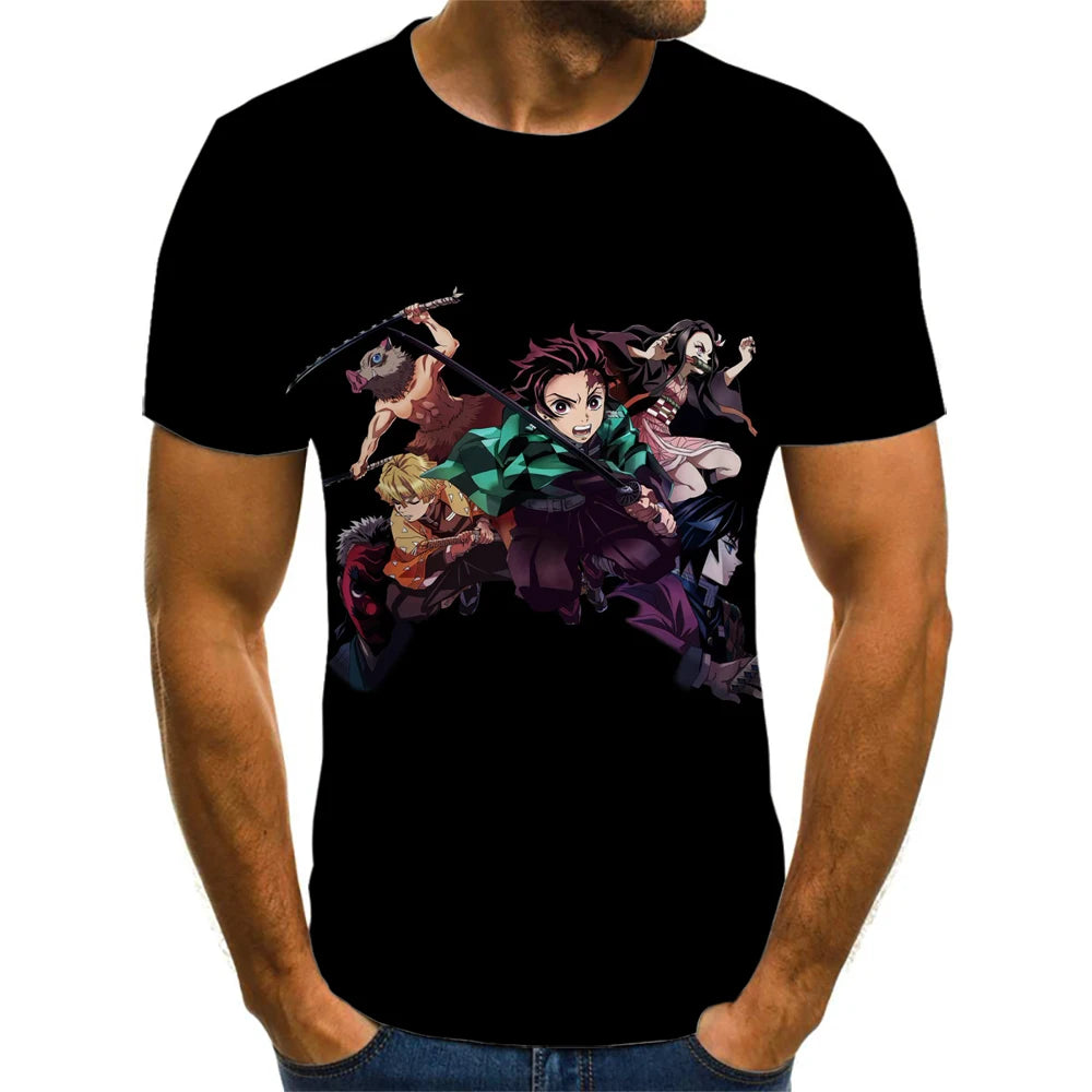 Demon Slayer 3D Print T-Shirt – Unisex Summer Fashion Casual Harajuku Streetwear