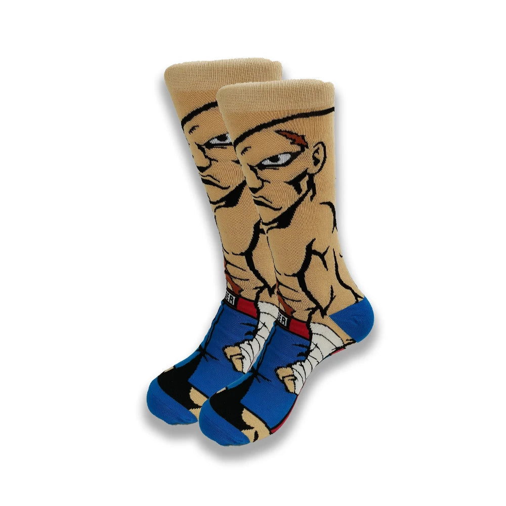 Lustige Socken mit Cartoon-Anime-Print – Personalisierter atmungsaktiver Baumwoll-Hip-Hop-Stil für Männer und Frauen