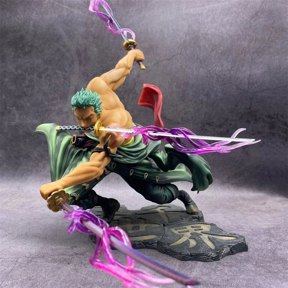 10 cm große One Piece Roronoa Zoro GK-Figur – Sammlerstück im Drei-Schwert-Stil