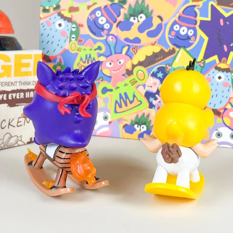 Pokemon Schaukelpferd Figuren – Kawaii Enton & Gengar Autozubehör & süße Zimmerdekoration Spielzeug Geschenk