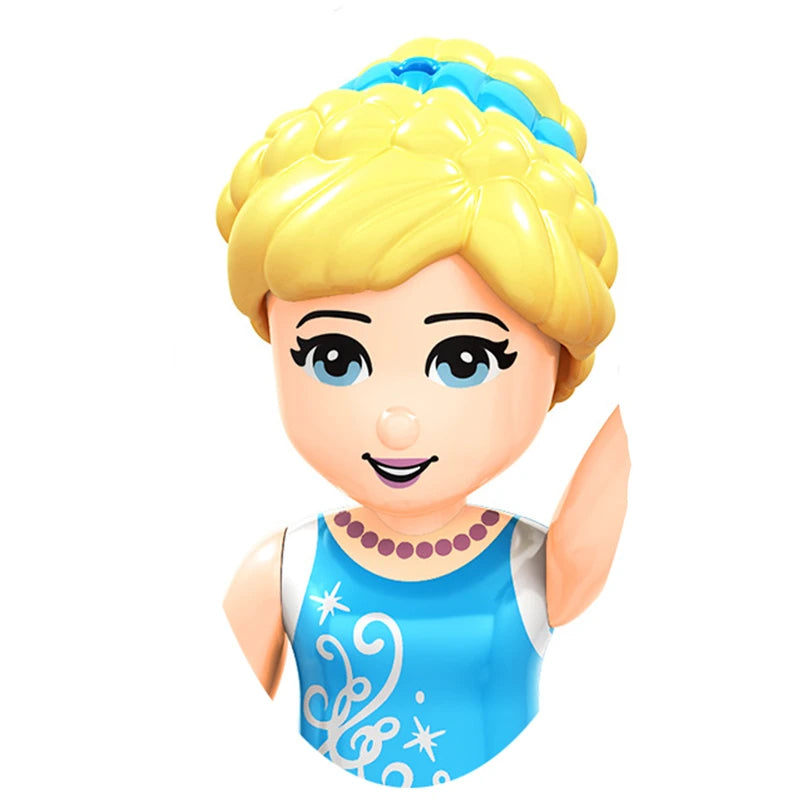 Modèles de mini briques de princesse animée – Belles figurines de filles et blocs de construction sur le thème de la neige pour enfants