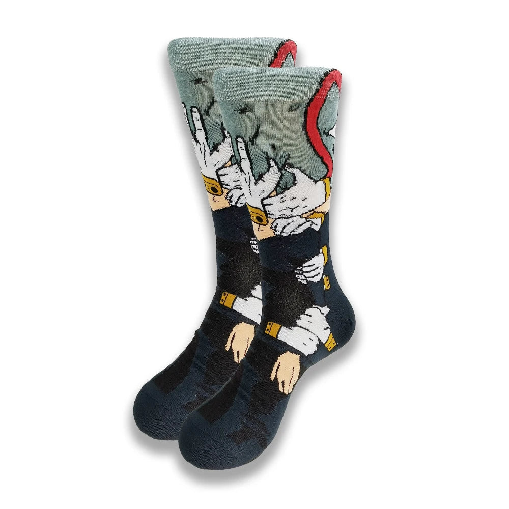 Lustige Socken mit Cartoon-Anime-Print – Personalisierter atmungsaktiver Baumwoll-Hip-Hop-Stil für Männer und Frauen