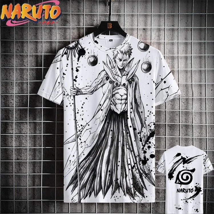 MINISO Men's Oversized T-Shirt Japanese Anime 3D Print
