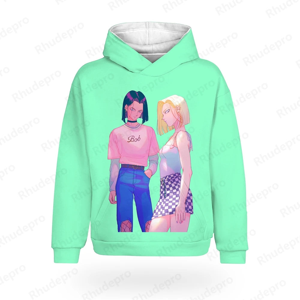 Dragon Ball Goku Printed Hoodie – 2024 Trendy Oversized Anime Sweatshirt for Men & Women