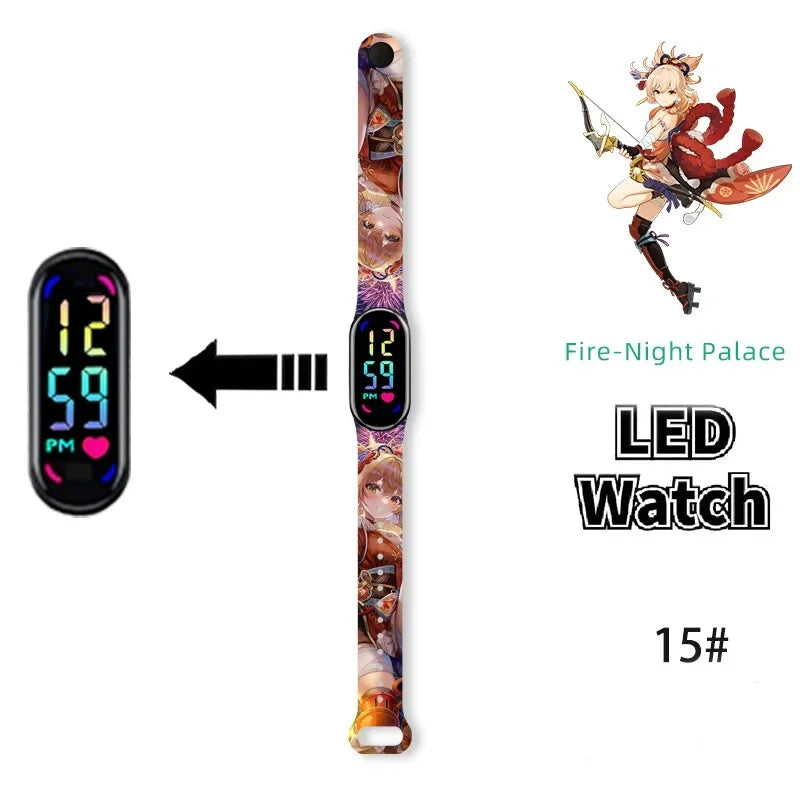 Pokémon & Demon Slayer LED-Uhr – Tanjirou & Nezuko Silikon-Touchscreen, wasserdicht, Sportgeschenk