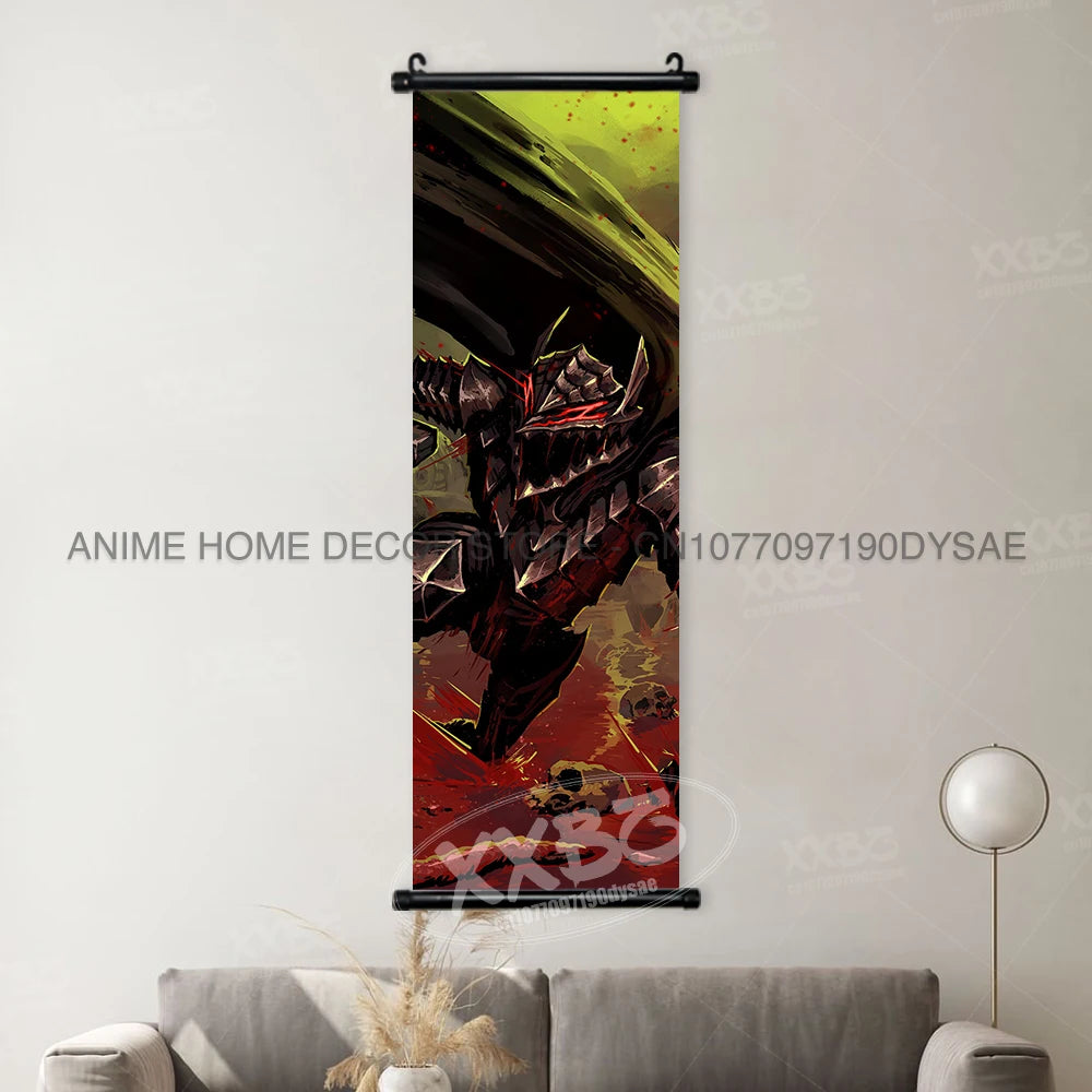 Berserk Poster Black Swordsman Wall Artwork Scrolls Anime Home Decoration