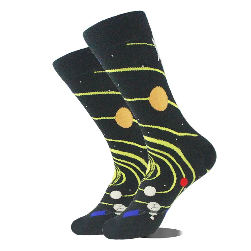 Baumwolle Glücklich Lustige Socken Männer Alien Planet Shark Verrückte Design Sokken