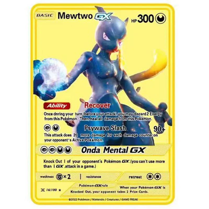 Pokemon Englische Metallkarte Anime-Sammelkarte Kinderspielzeug