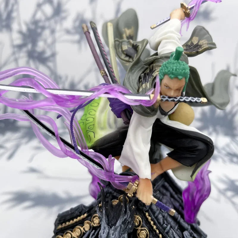 20 cm große Anime-Figur aus One Piece Roronoa Zoro Wano Country Santoryu – Sammlerstatue, Modell, Spielzeug, Geschenk