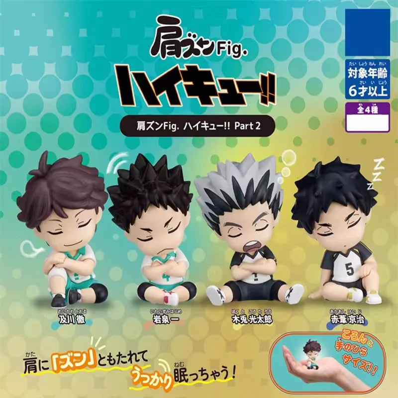 Anime Haikyuu 4 pièces figurines Bokuto Kotaro Akaashi Keiji Oikawa Tooru Iwaizumi Hajime 6 cm figurines