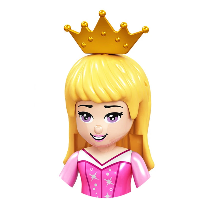 Modèles de mini briques de princesse animée – Belles figurines de filles et blocs de construction sur le thème de la neige pour enfants