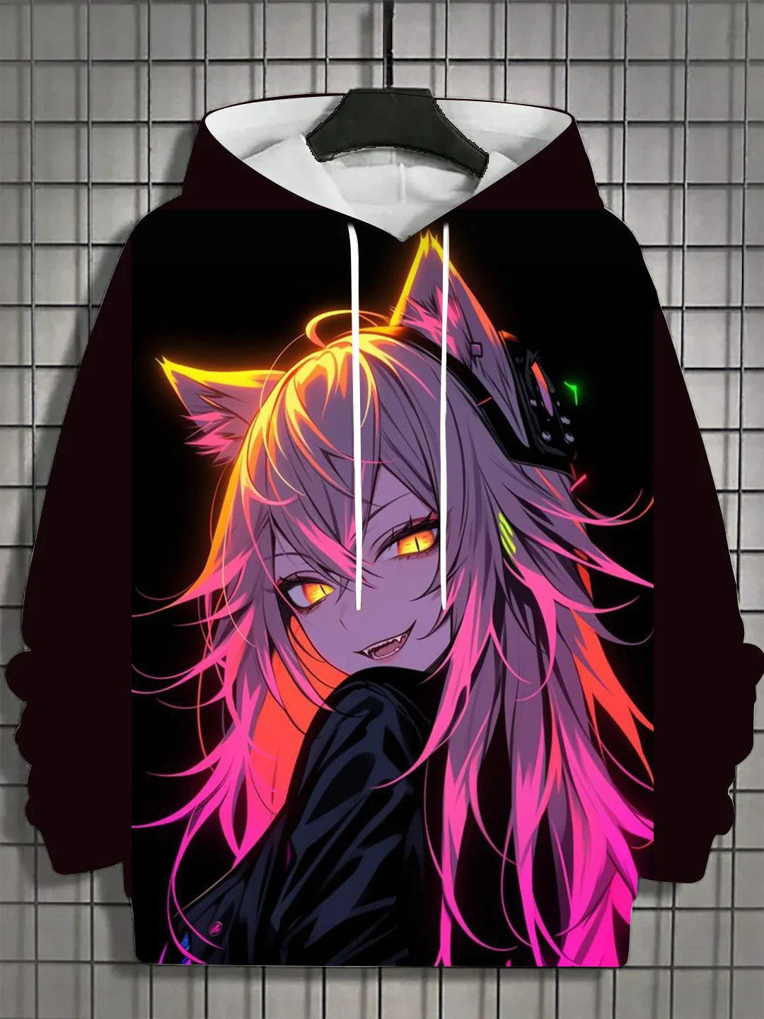 Kapuzenpullover für Herren mit 3D-Druck – Nymphet Cartoon Girl Grafik Übergroßes Streetwear-Sweatshirt