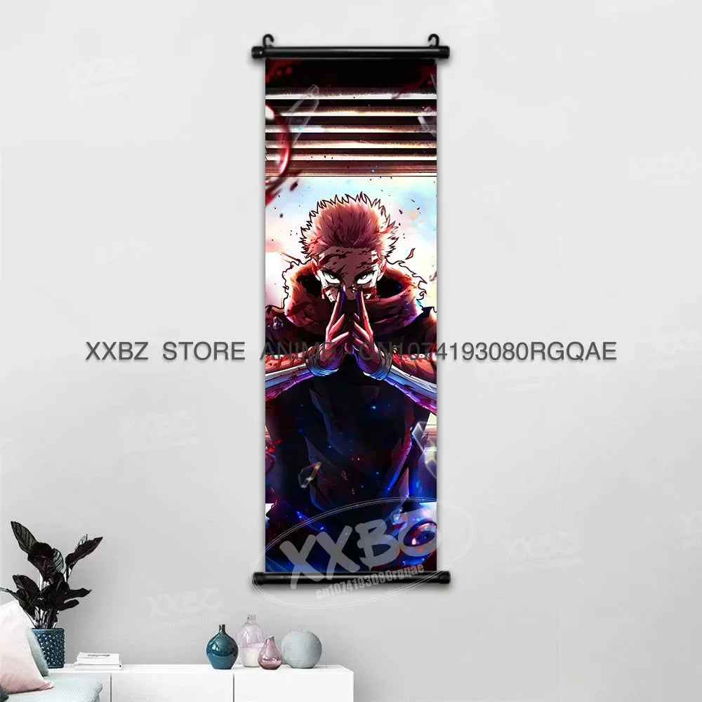 Jujutsu Kaisen Wall Artwork Scroll Picture Print Canvas Home Decor