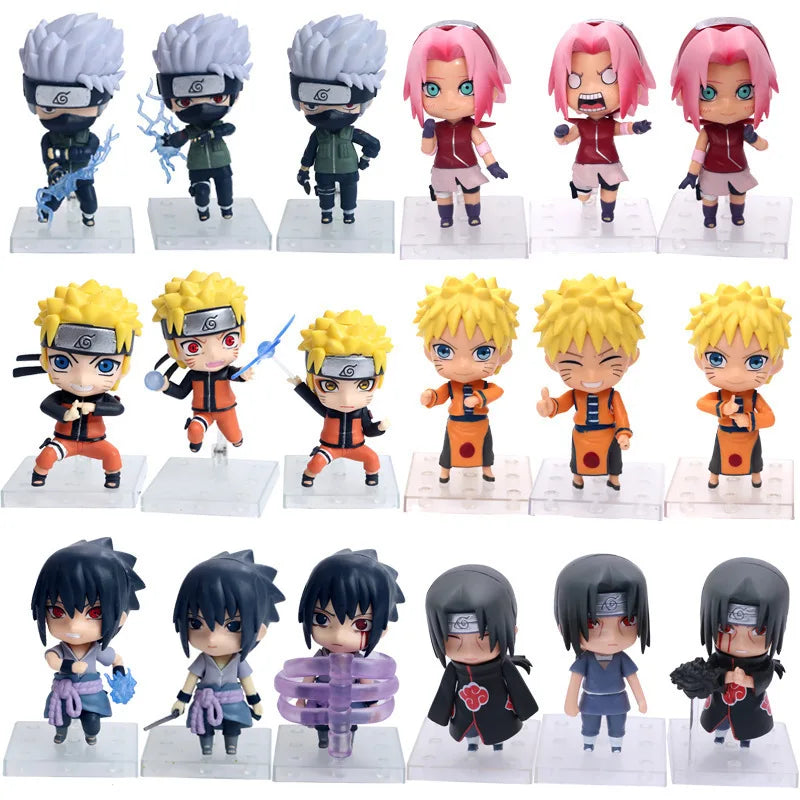 11 cm großes Naruto-Actionfiguren-Set – Uchiha Itachi und Kakashi Akatsuki, Sammler-Dekorationsspielzeug
