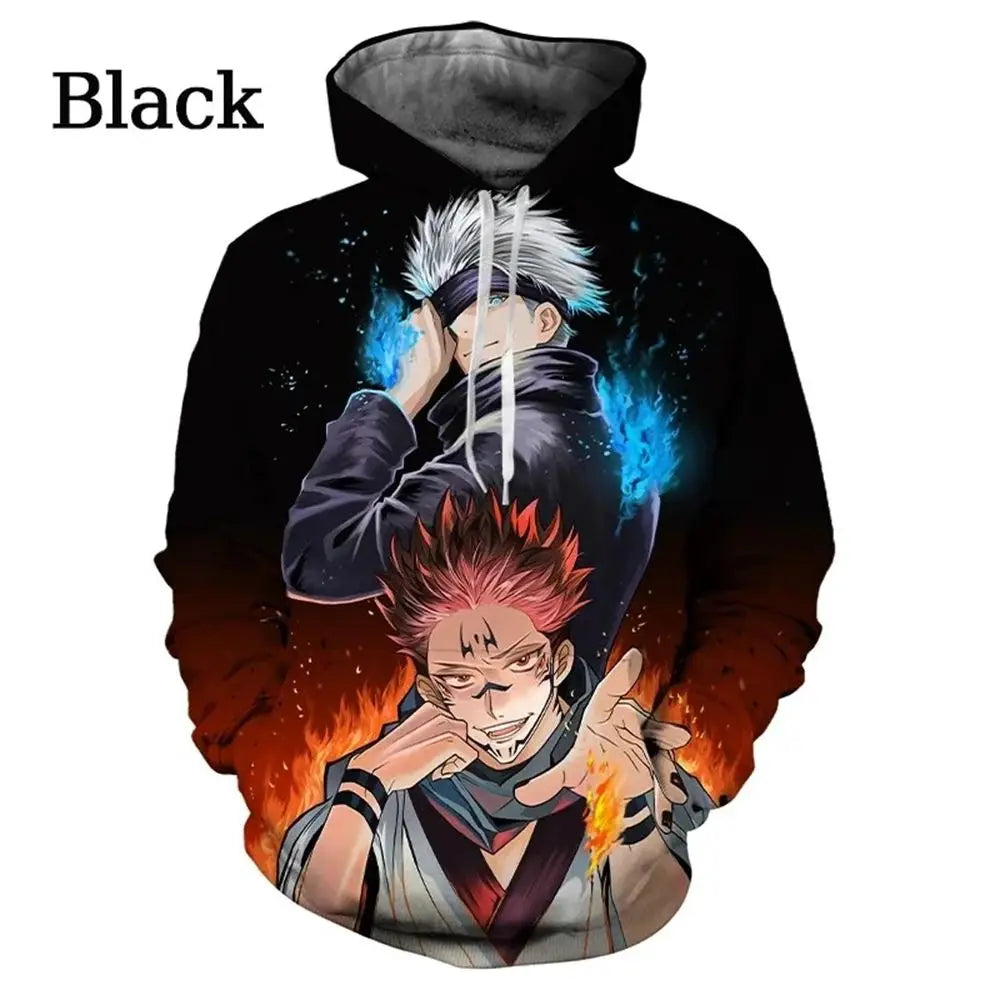 Jujutsu Kaisen Satoru Gojo 3D-Druck-Hoodie – Anime-Modepullover für Männer