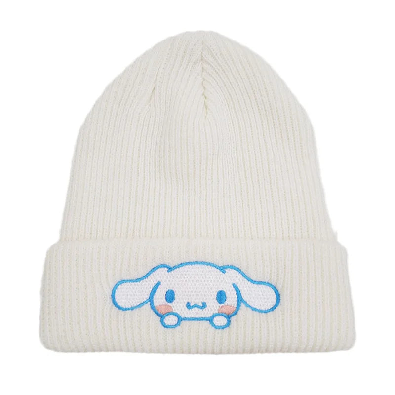 Sanrio Hello Kitty Strickmütze – Süße Anime-Wintermütze für Damen & Kinder