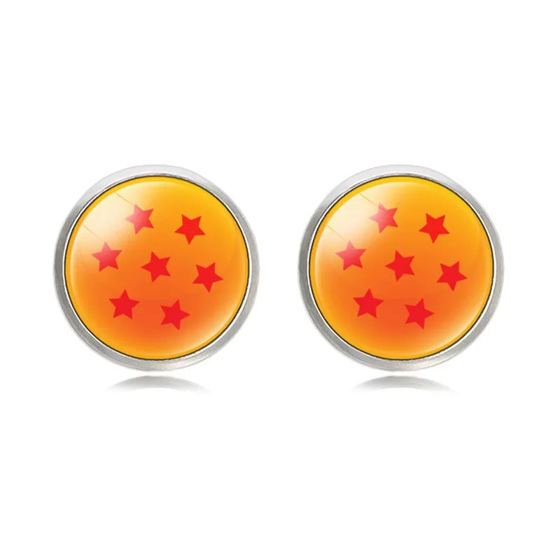 Boutons de manchette FIMAODZ Anime 7-Star Ball – Superbe design en cabochon de verre avec dragon et loup