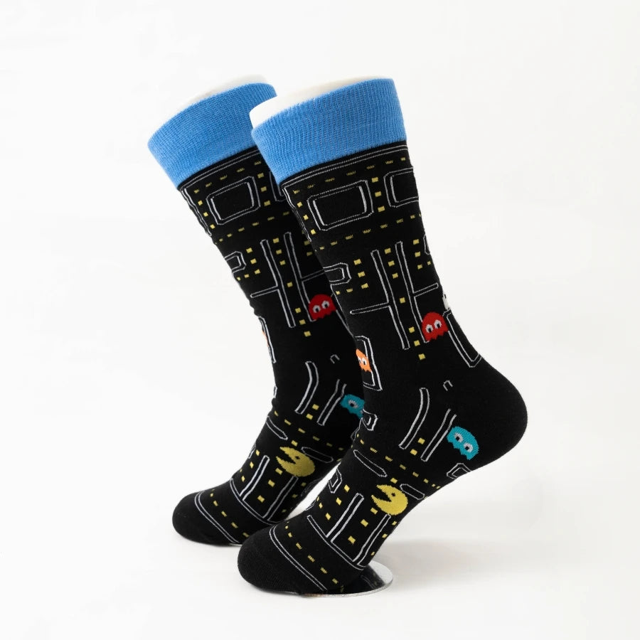 MYORED Winter Cartoon Game Socks – Trendy Mid-Tube Fashion for Men & Couples