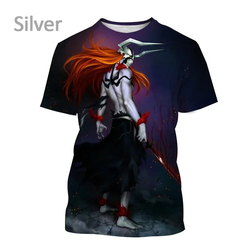 T-shirt imprimé en 3D Kurosaki Ichigo unisexe BLEACH Anime Cosplay