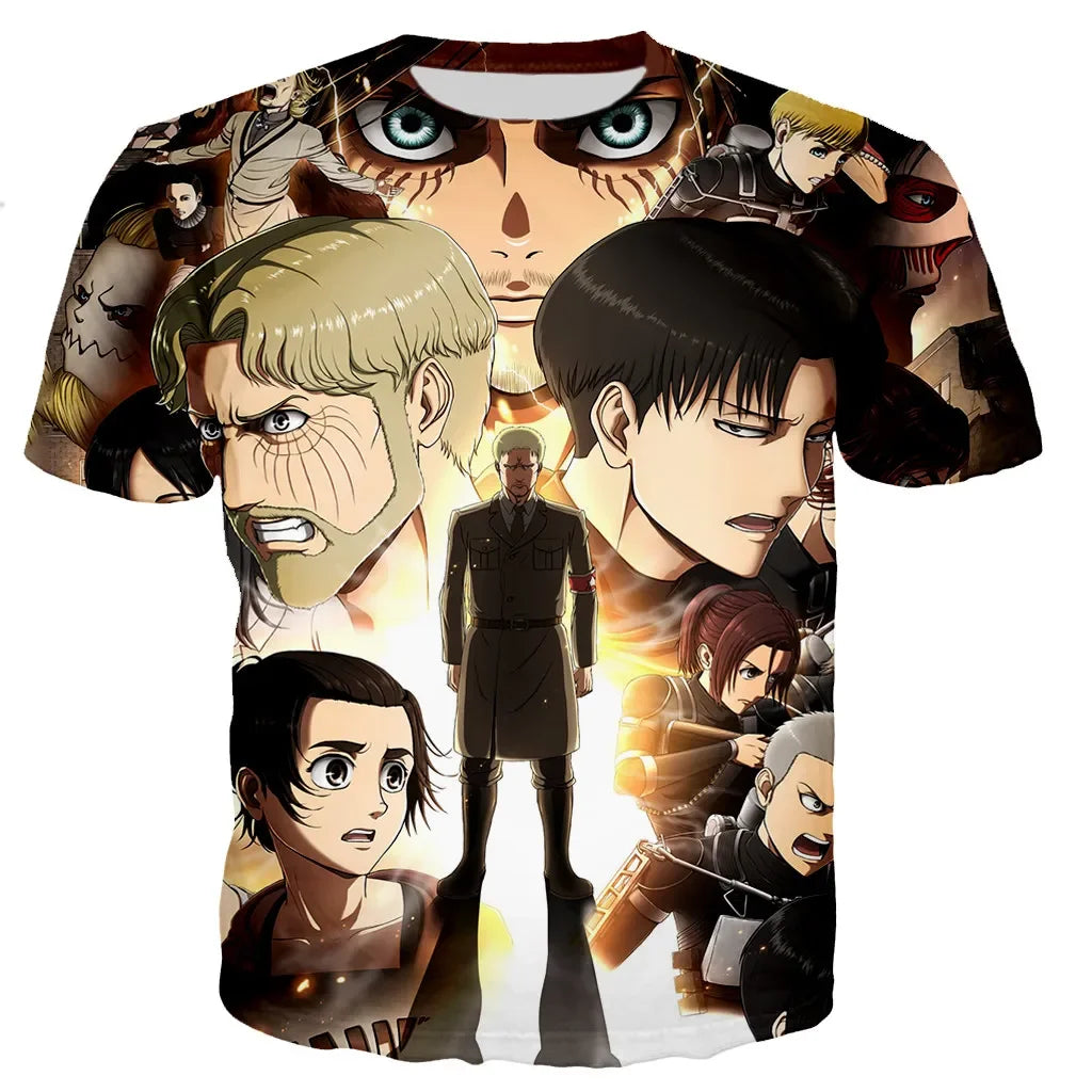 Attack on Titan 3D Print T-Shirt – Casual Harajuku Streetwear