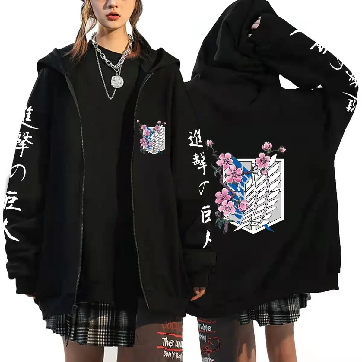 Attack on Titan Anime Hoodie mit Reißverschluss – Europäischer und amerikanischer Sportmantel, Rollenspielkleid für Herren