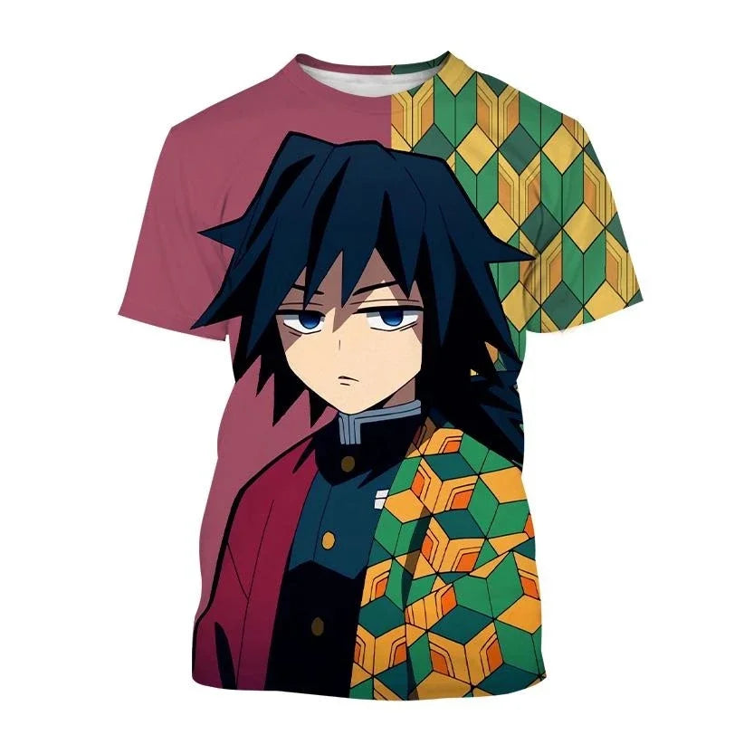 Chemise De Manga Courte Avec Estampado 3D De Anime Demon Slayer, Kimetsu No Yaiba, Kamado, Nezuko, Kochou, Shinobu