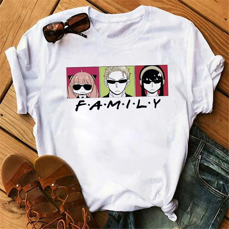 Anime Spy X Family T-Shirt Harajuku Fashion Women’s Short Sleeve O-Neck