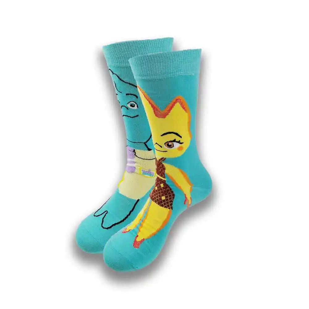 Cartoon-Langsocken – Fröhliche Anime-Crew-Socken mit coolen Street-Fashion-Designs