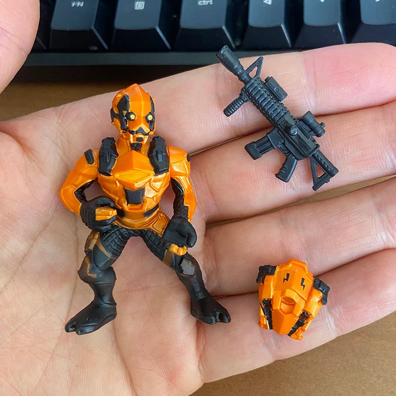 Kaufe 3 und erhalte 1 gratis – Fortnite-Actionfiguren mit Waffen und Werkzeugen (Peely, Skull Trooper, Fishstick, Blackheart)