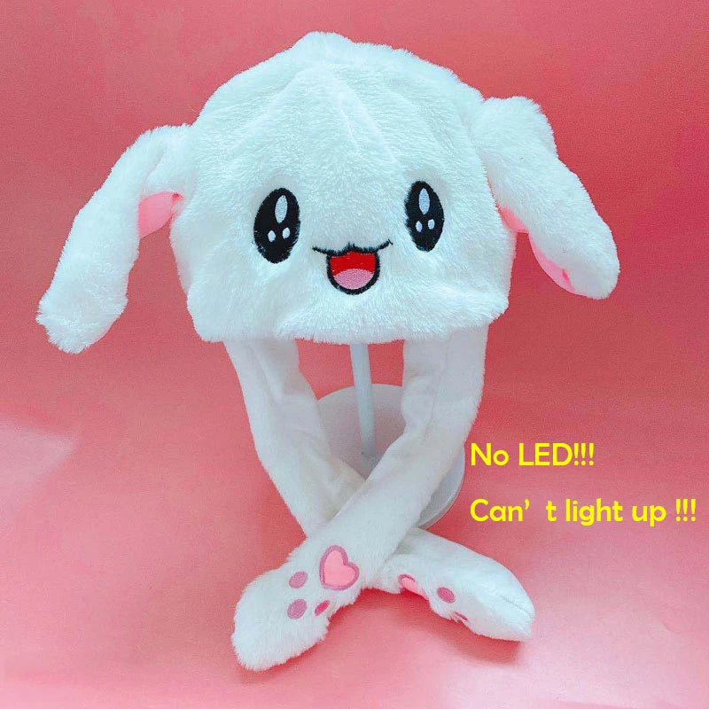 Chapeau de lapin en peluche à LED avec oreilles de lapin lumineuses – Joli chapeau de cosplay d'hiver pour adultes et enfants