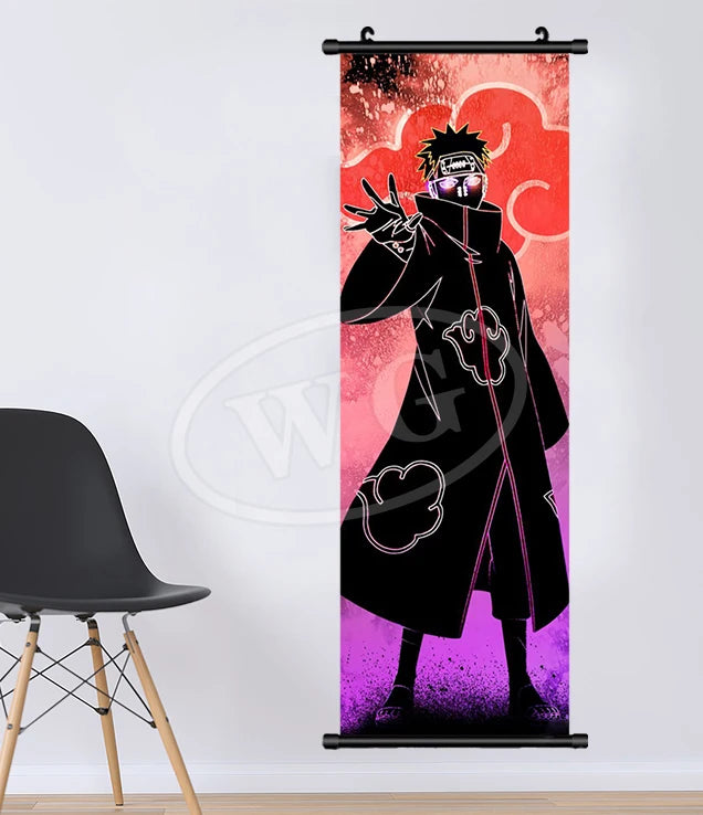 Bandai Anime Canvas Naruto Painting Kakashi Picture Hanging Scrolls Home Decor Wall Artwork