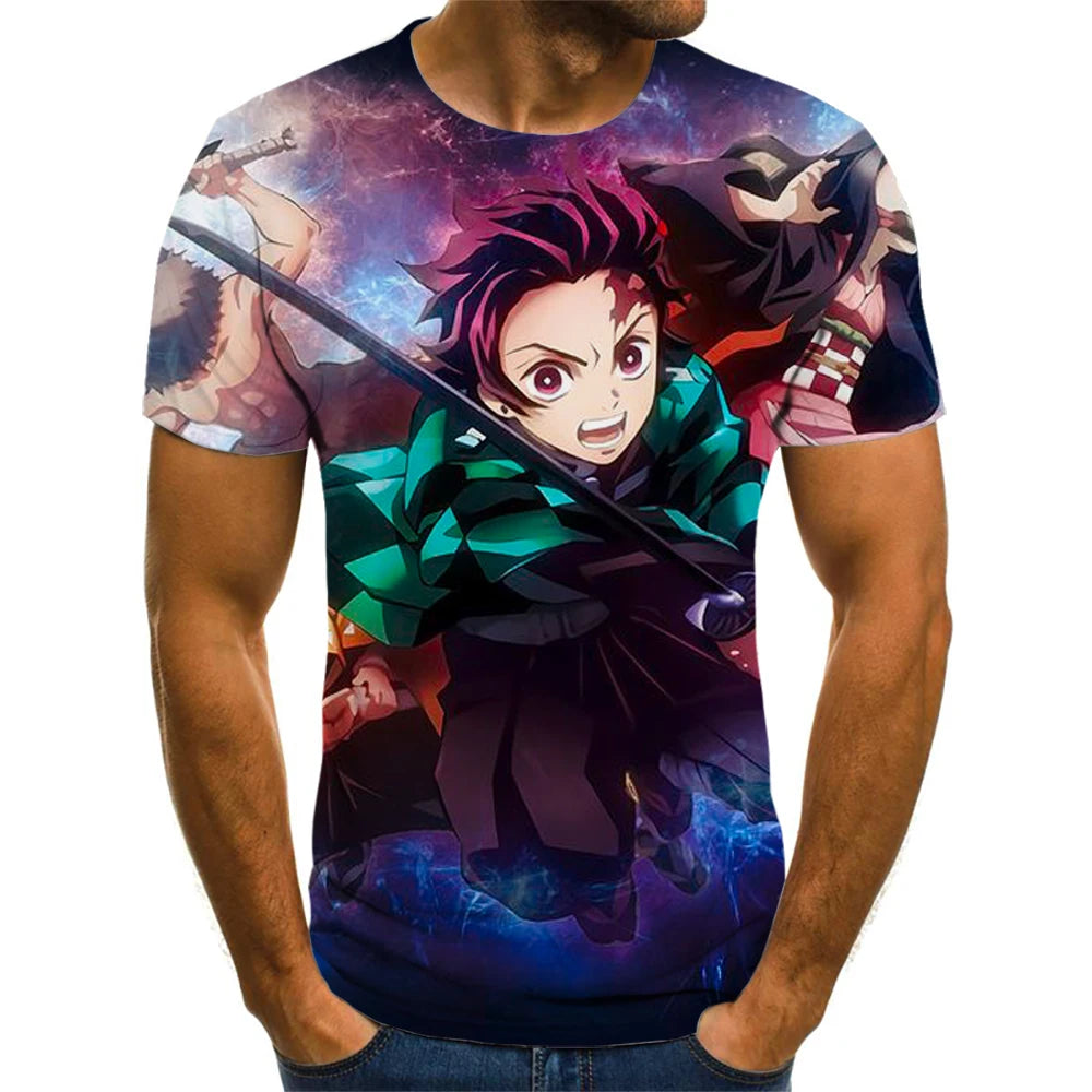 Demon Slayer 3D Print T-Shirt – Unisex Summer Fashion Casual Harajuku Streetwear
