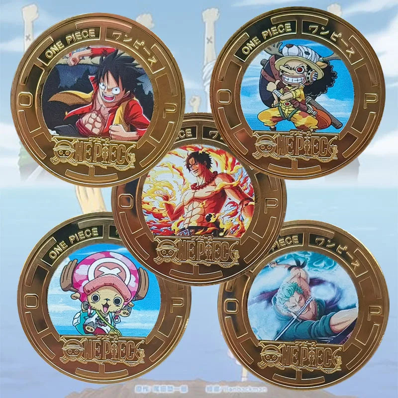 Anime One Piece Luffy Collectible Coins Commemorative Coins Cartoon Chopper Gold Toy