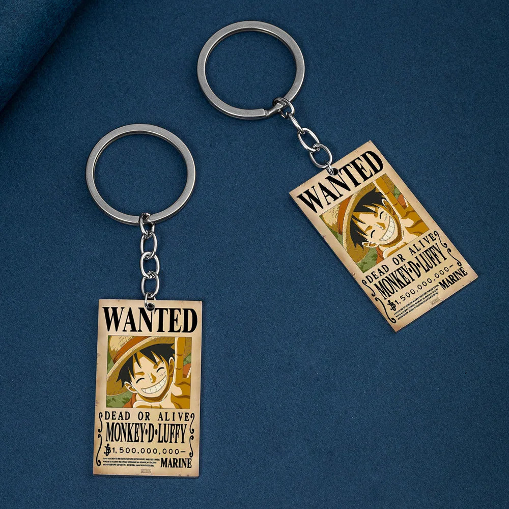 Anime One Piece Metal Keychain Accessories Cartoon Action Figures